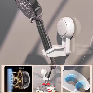 ขาแขวนฝักบัว ที่วางฝักบัวแบบถ้วยดูด ที่ติดฝักบัว ติดตั้งง่าย กดและดูดซับบนผนัง แรงดูดแน่น