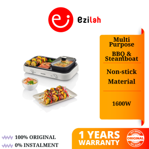 (FREE BUBBLE PACKAGING) Pensonic Multi Grill BBQ & Steamboat PSB-136G