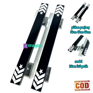 Gagang Tarikan Pintu Rumah Minimalis Stainless Bahan Model Hitam Putih 33cm 45cm 60cm Cocok untuk Pintu Depan dan Kamar