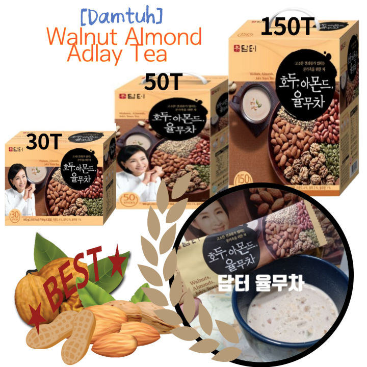 Korean Walnut Almond Adlay Tea 30T 50T 150T Nutrition Health