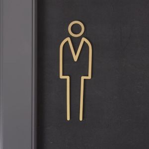 SDFSF Solid Creative Toilet Doorplate Brass Toilet Door Sign Restroom Sign Bathroom Signage Toilet Symbol WC Plaque