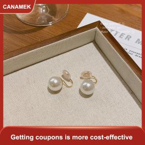 【CANAMEK】 Ngọc Trai Tai Clip Thời Trang Mà Không Có Lỗ Tai Bông Tai Đơn Giản Tai Cuff Giả Đồ Trang Sức Thời Trang Bông Tai Ngọt Ngào Cho Phụ Nữ