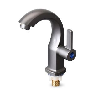 COUPLECOL Một chiếc lạnh đơn Vòi chậu rửa trong phòng tắm Đa chức năng Hiện đại Vòi chậu gắn trên bồn rửa Bền bỉ Bạc Vòi lỗ một cần gạt Bếp