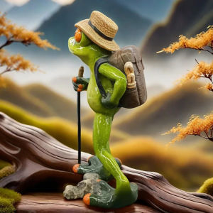 Creative Mountain Climbing Frog Statue Resin Animal Sculptures Long-legged Frogs Figurine Home Living Room Bedroom Decortion