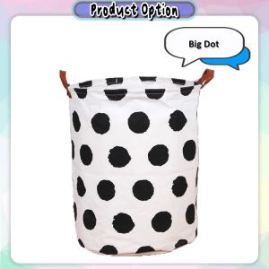 [LBH] Large Laundry Basket Bag Foldable Round Storage Bin Clothes 洗衣篮脏衣篮 Bakul Baju Kotor Bakul Dobi - SO57