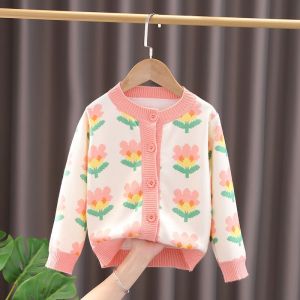 WANDER เสื้อกันหนาวเด็กผู้หญิง เสื้อคลุมเด็ก ญคาร์ดิแกนลายสตรอเบอร์รีน่ารัก เสื้อแจ็คเก็ตสไตล์สาวเกาหลี23721