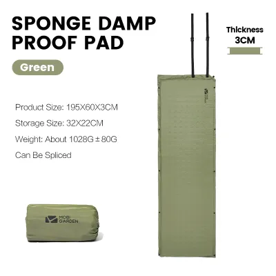 MOBI GARDEN Camping Inflatable Sleeping Pad อัตโนมัติเดี่ยว/คู่พร้อมหมอน Moisture-Proof Portable