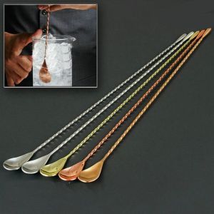 BOOCEAN Spiral Stainless Steel Bar Accessories Bartender Tools tail Spoons Kitchen Supplies Teadrop Spoon
