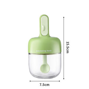 SUGA พร้อมส่ง ขวดใส่เครื่องปรุง กระปุกเครื่องปรุงพร้อมช้อน โถแก้วปรุงรส ขวดใส่เครื่องเทศ ปากขวดกว้าง COD SUR307