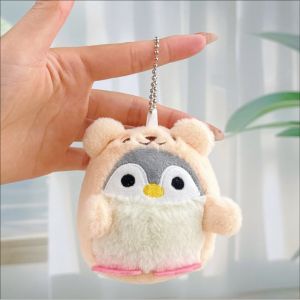 Oldlaiben Cute Penguin Plush Keychain Kawaii Hanging Ornament Pendant Fluffy Doll Key Ring Bag Birthday Gift Kids