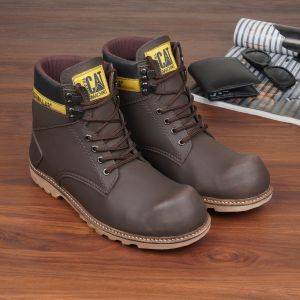 GRATIS ONGKIR !! Sepatu Caterpillar Holton Sepatu Safety Boots Ujung Besi Sepatu Pria Boots-Outdor-Hiking-kerja Lapangan Proyek