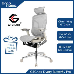 Ghế công thái học GTChair Dvary Butterfly PRO - Đệm lưng Auto Fit Tựa đầu 3D Bệ tì tay 5D Lưới Wintex GS cao cấp vân rồng