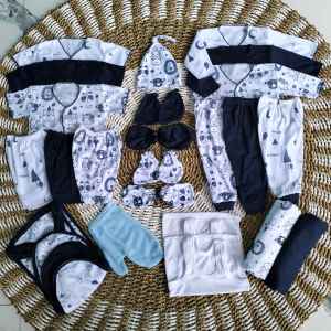 26Pcs Baju bayi baru lahir paket lahiran newborn 0-3 Bulan Serian Navy