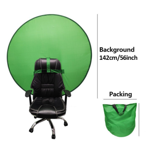 142cm Portable green screen webcam round background gaming chair green Chromakey backdrop