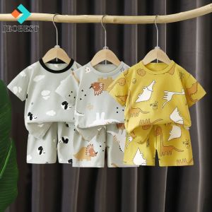 JEOBEST ฤดูร้อนเสื้อผ้าเด็กผ้าฝ้ายเด็กเสื้อยืดชุดชั้นในชุดเด็กผู้ชายเด็กผู้หญิงกางเกงขาสั้นแขนสั้นทารก ชุดเด็ก เสื้อผ้าเด็ก Muqinyucl