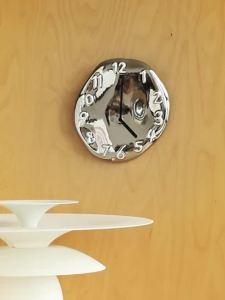 FFBH Electroplated Hanging Clock Bedroom Wall Clocks Living Rooms Suspend Watch Home Furnishings Ceramic Modern Silent Accessories 3T7R1