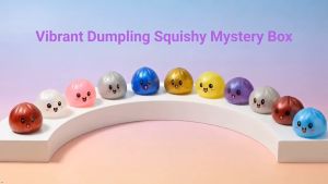 Dumpling SquishyToy with Steamer Box SoftSqueeze Fidget Toy StressRelief Sensory Toy for Kids Adults