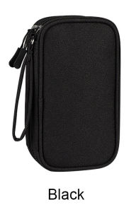 Portable Double Layer Electronic Organizer Travel Charger USB Cable USB Earphones Hard Drives Power Bank Storage Bag