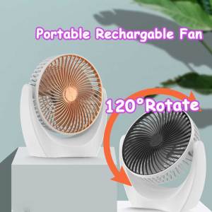 8 Inch Portable USB Desk Fan Strong Wind Cooling for Home Office Desktop Table Mute Rotating Kipas Angin
