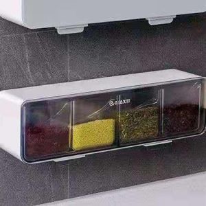 Tempat Bumbu Gantung Dinding Dapur Storage Box Buka Tutup 11KL18