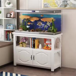 【LDIES】fish tank cabinet stand aquarium rack stainless steel wood Metal Base Simple new Wrought iron ​living room office and study room custom made