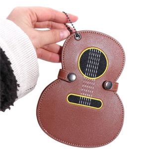 AXW9994 Large Capacity Guitar Pick Holder Bag Guitar Shaped Leather Guitar Plectrums Baed Instruments Durable Guitar Pick Clip Acoustic Guitar