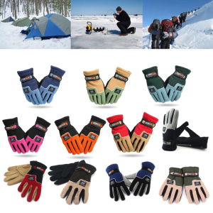 Winter Warm Thermal Motorcycle Gloves Fleece Mittens For Women Men Snow Sports Hiking Back Windproof Lightweight