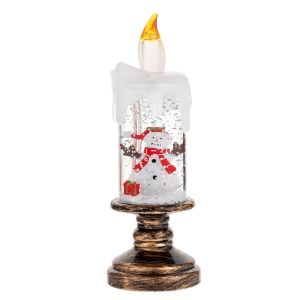 Christmas Decoration Candle Lights Snow Drifting Cartoon Christmas Crystal Ball Lights Creative Christmas Ornament Lights