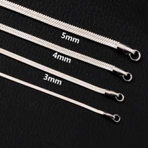Kalung Titanium Flat Pipih Rata Gepeng Stainless Steel Anti Karat Selamanya Import Super High Quality Premium Flate Warna Gold Silver Style Elegan Kasual Vintage