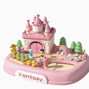 【MY 24h Ship】Princess Castle Magnetic Play House Set Mainan Budak Perempuan Educational Role-Play Doll House Creative Thinking Building Toy Birthday Gift for Girls