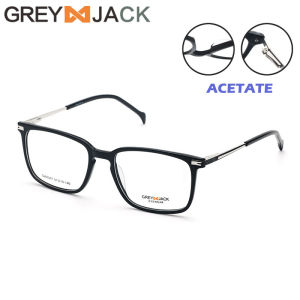 Grey Jack Frame Kacamata Fashion Square Simple Bahan Acetate kacamata Pria bisnis kelas atas Lensa Normal Fashion Pria 60007