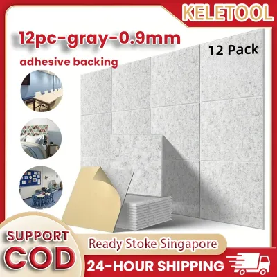 12PCS Self-adhesive Acoustic Foam Panels Shock-Absorbing Felt Soundproof Pad Foam sound proof panel for Studio Office Home Wall Karaoke