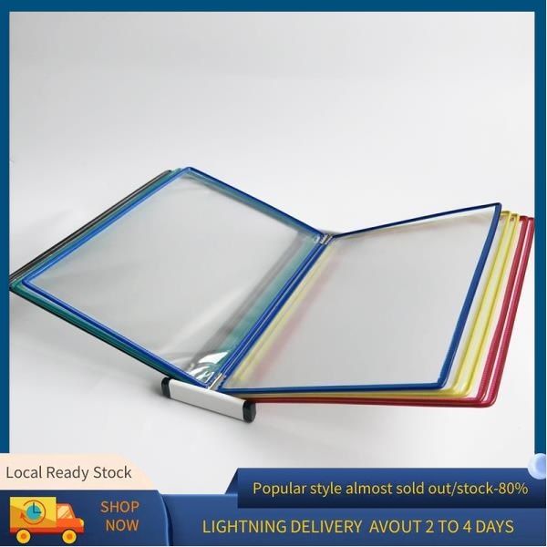 A4 Wall-Mounted Folder Page-Turning Display File Rack Document Rack ...
