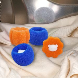 ลูกบอลซักผ้า ลูกบอลยางซักผ้า กําจัดขน สําหรับเครื่องซักผ้า ใช้ซ้ําได้ เพิ่มพลังซัก เพิ่มแรงขยี้ขจัดคราบ ฟองน้ำ PU