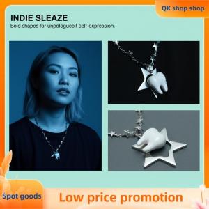 ✨QK shop✨ Unique Design Y2k Necklace Heart Star Cute Teeth Splicing Clavicle Chain