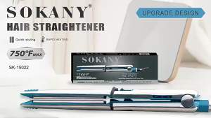 750 ℉ Stainless Steel Hair Straightener Professional Flat Iron For All Hair Types & Curling Iron in One Styling Hair Tool