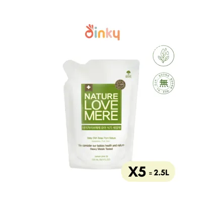 5X REFILL = 1.25 / 2.5L | Nature Love Mere - Korea Baby Dish Bottle / Bubble Cleanser Foaming / Handwash Lime | Natural Premium Cleaning agent