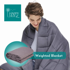 Happy Hugz Premium Weighted Blanket Full 48"x72" 10LBS 12LBS Sensory Gravity Blanket 100% Cotton Weighted Blanket