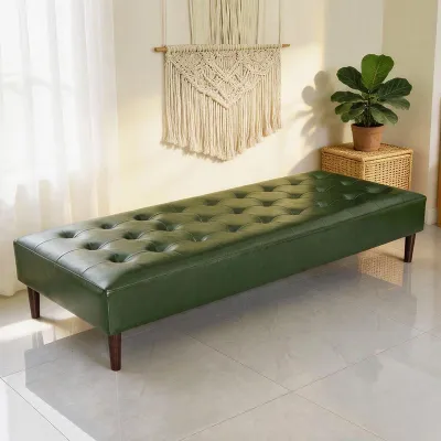 D8 long bench sofa bed for living room bedroom hotel lobby shop showroom leather seat solid wood leg 沙发长凳沙发床(ETA:1mth)
