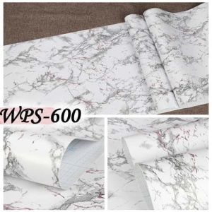 Wallpaper Stiker Dinding Walpaper Motif Marmer  hitam merah 8m x45 cm