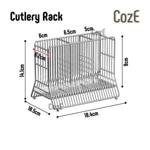 CozE 304 Stainless Steel Cutlery Holder With Different Drain Tray Partition Design And Heighten Ball