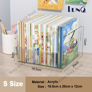 Multipurpose Transparent Storage Tray A4 Documents Books Papers Book Storage Box Organizer Transparent Portable Large