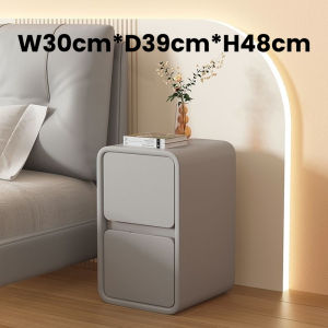 Cream style Bedside Table Side Cabinet Table Storage Bedroom Side with Drawer Locker Solid Wood Leather cover 床頭櫃 床头柜