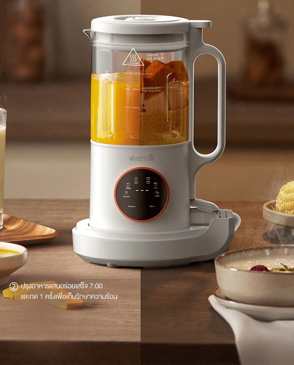 Deerma NU500W เครื่องทำน้ำเต้าหู้ Soymilk Maker เครื่องปั่น เสียงเงียบ อัจฉริยะทำความสะอาดอัตโนมัติ 5 ฟังก์ชัน