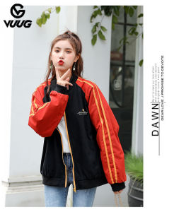 VUUG เสื้อโค้ทผู้หญิงขนาดใหญ่แจ็คเก็ตเบสบอลโค้ทหวานสีเขียวแฟชั่นสำหรับฤดูใบไม้ร่วงและฤดูหนาว