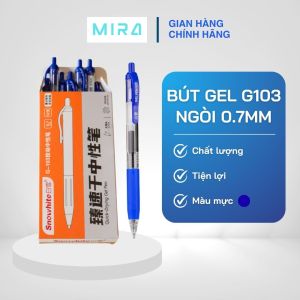Hộp 12 Bút Gel G103 Mực Nhanh Khô - Ngòi 0.7mm Snowhite Dành Cho Văn Phòng Học Sinh Sinh Viên