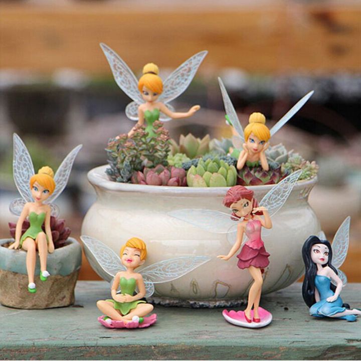 6pcs Tinkerbell Tinker Bell Fairy Girls Dolls Figures Cake Topper