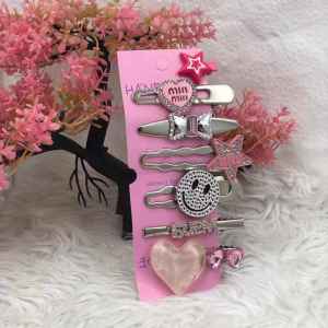 2023 Set ins Sweet Cool Hot Girl Girl Metal Hair Clip y2k Bangs Clip Broken Hair Clip Headdress