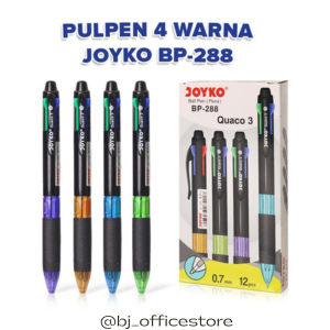 Pulpen Joyko 4 Warna BP-288 / Ballpoint - Pack Isi 12 Pcs