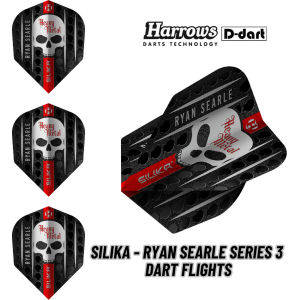 HARROWS DART FLIGHTS - STANDARD SILIKA - RYAN SEARLE SERIES 3 100 MICRON DART FLIGHTS (SAYAP ARROW)